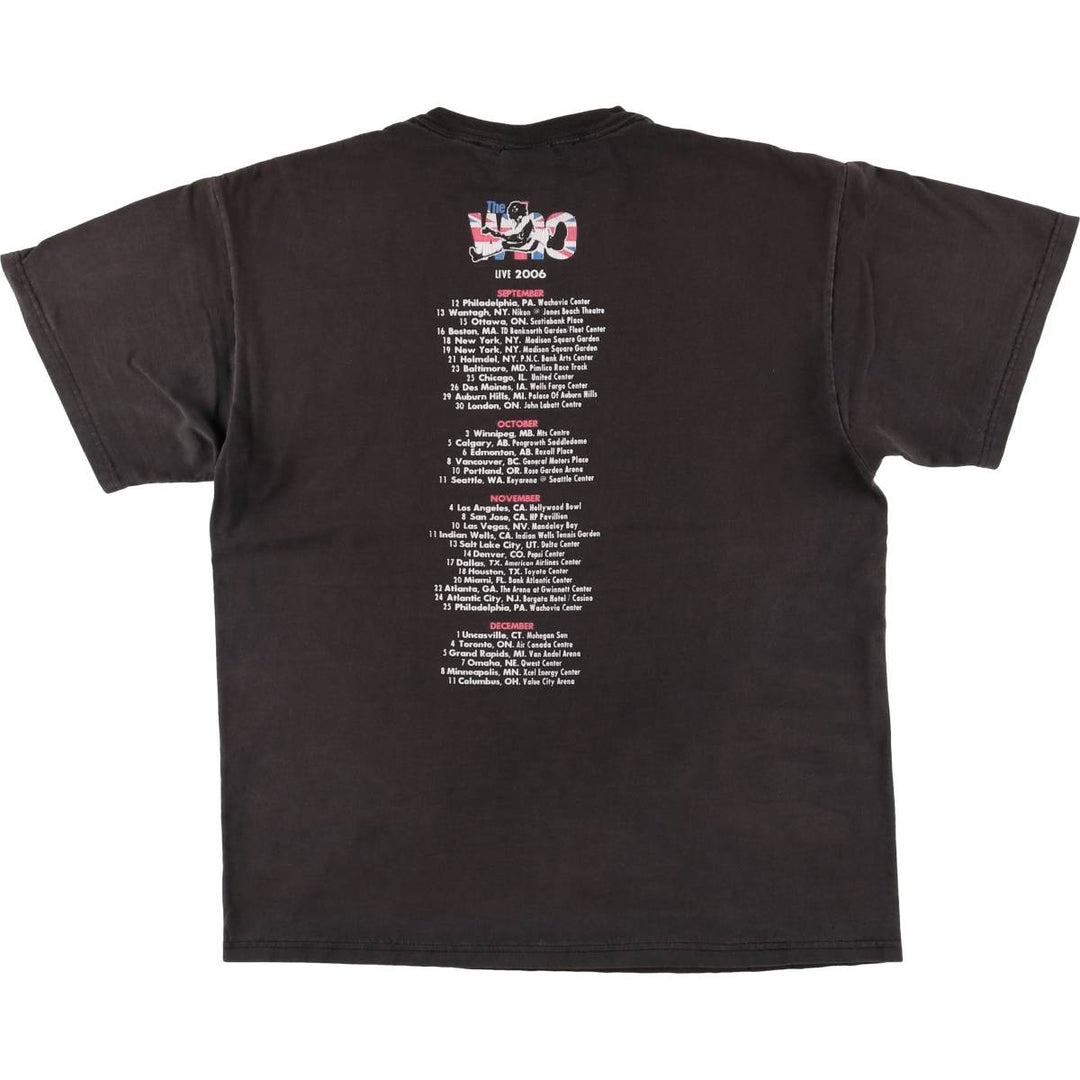 00'S Bravado The Who Band T-shirt, Made in USA, Men's L size cotton black type Vintage Second Hand
