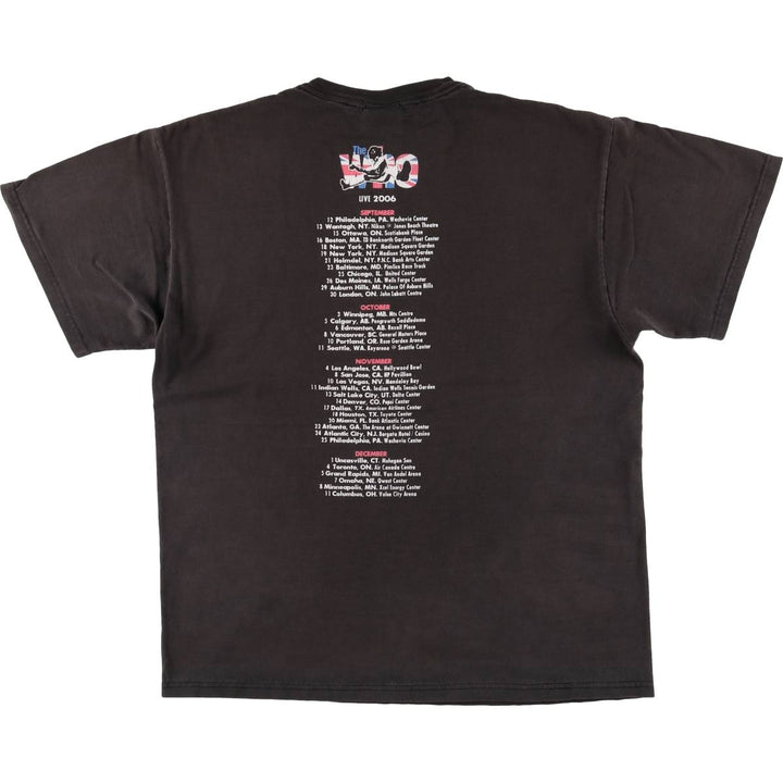 00'S Bravado The Who Band T-shirt, Made in USA, Men's L size cotton black type Vintage Second Hand