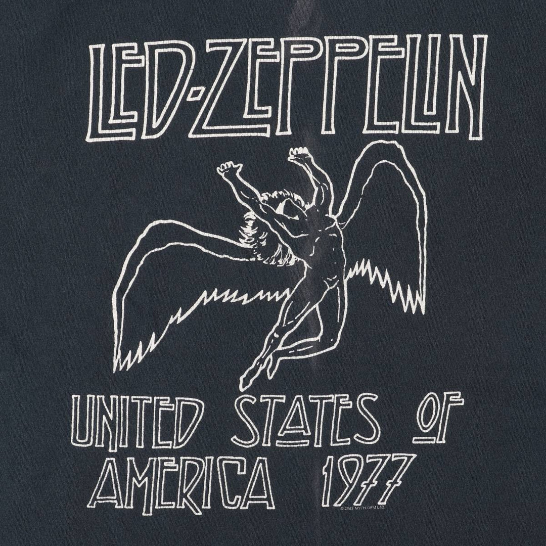 Anvil LED ZEPPELIN Band T-shirt cotton Green type dark green Vintage Second Hand