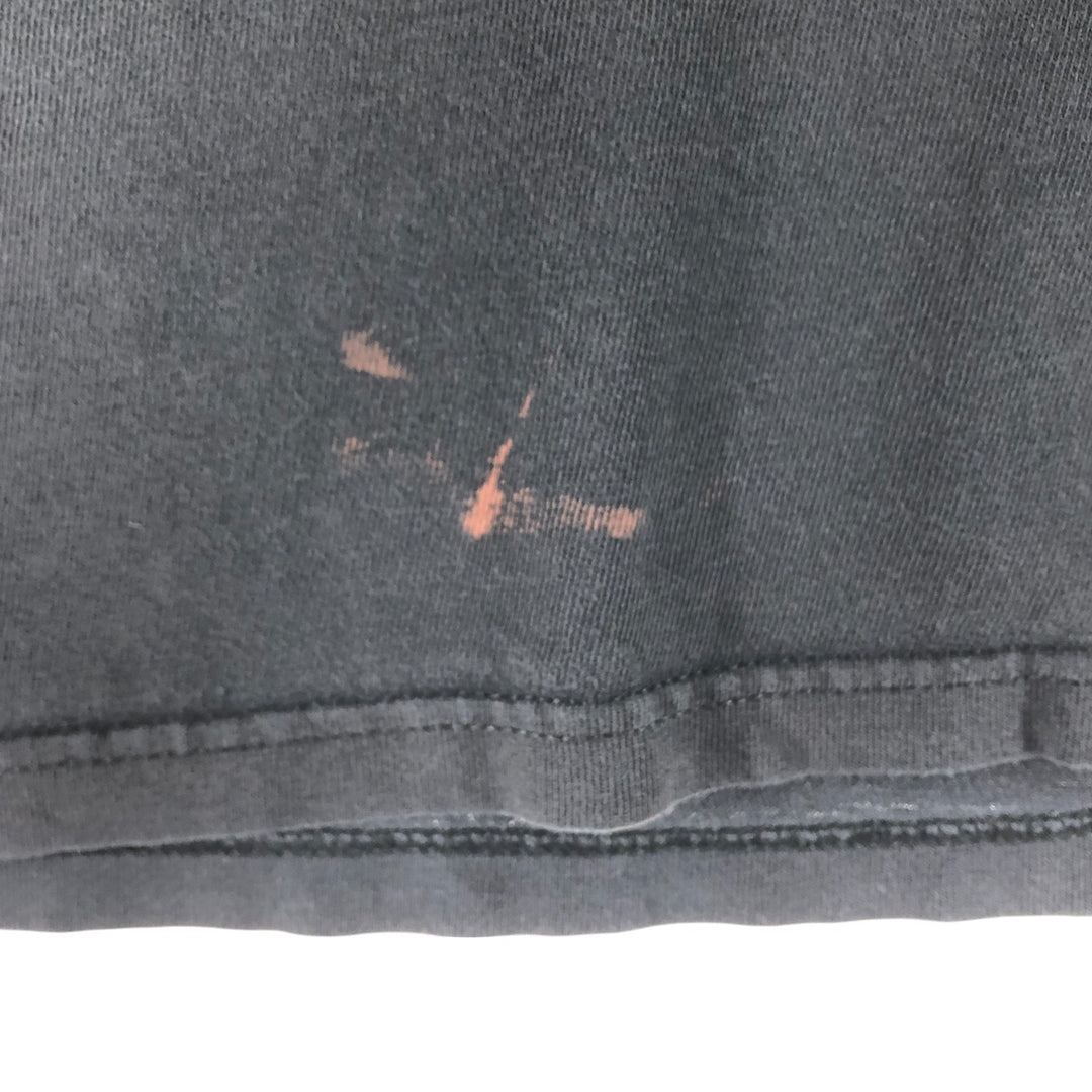 00'S M and O RUSH Skull Pattern Band T-shirt, Men's M size cotton black type Vintage Second Hand