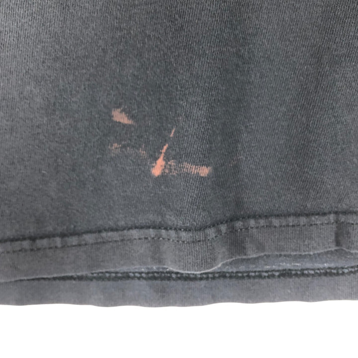 00'S M and O RUSH Skull Pattern Band T-shirt, Men's M size cotton black type Vintage Second Hand