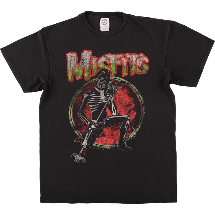MISFITS Skull Pattern Band T-shirt, Men's M size cotton black type Vintage Second Hand