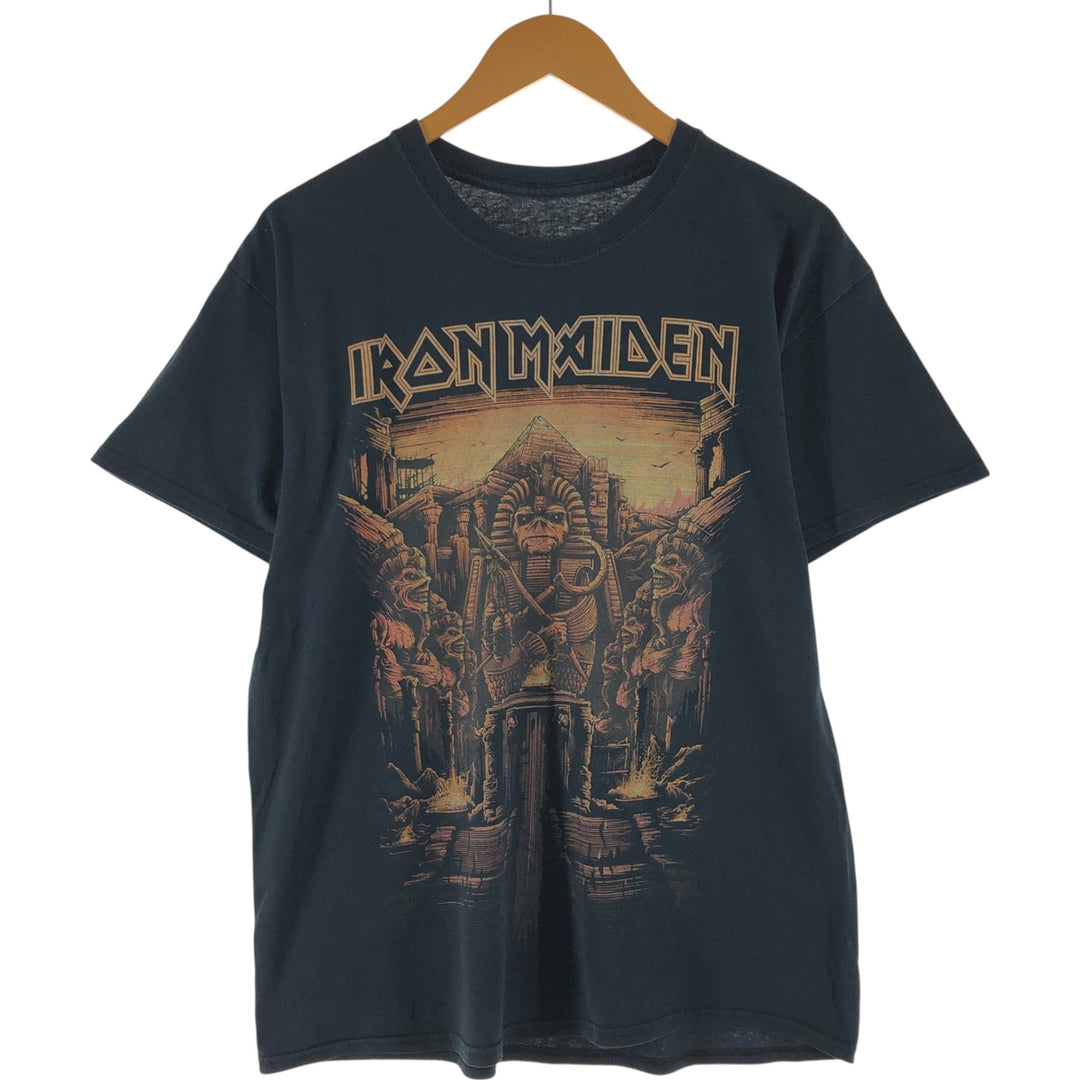 IRON MAIDEN Iron Maiden Band T-shirt Band T Men's M size unclear black type Vintage Second Hand