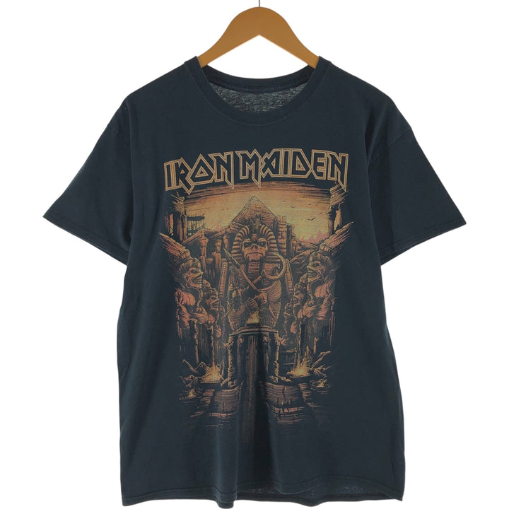 IRON MAIDEN Iron Maiden Band T-shirt Band T Men's M size unclear black type Vintage Second Hand