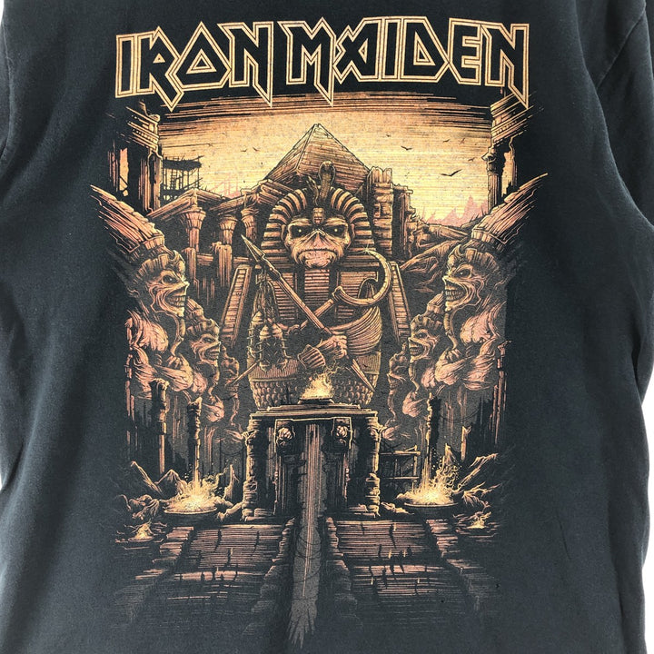 IRON MAIDEN Iron Maiden Band T-shirt Band T Men's M size unclear black type Vintage Second Hand