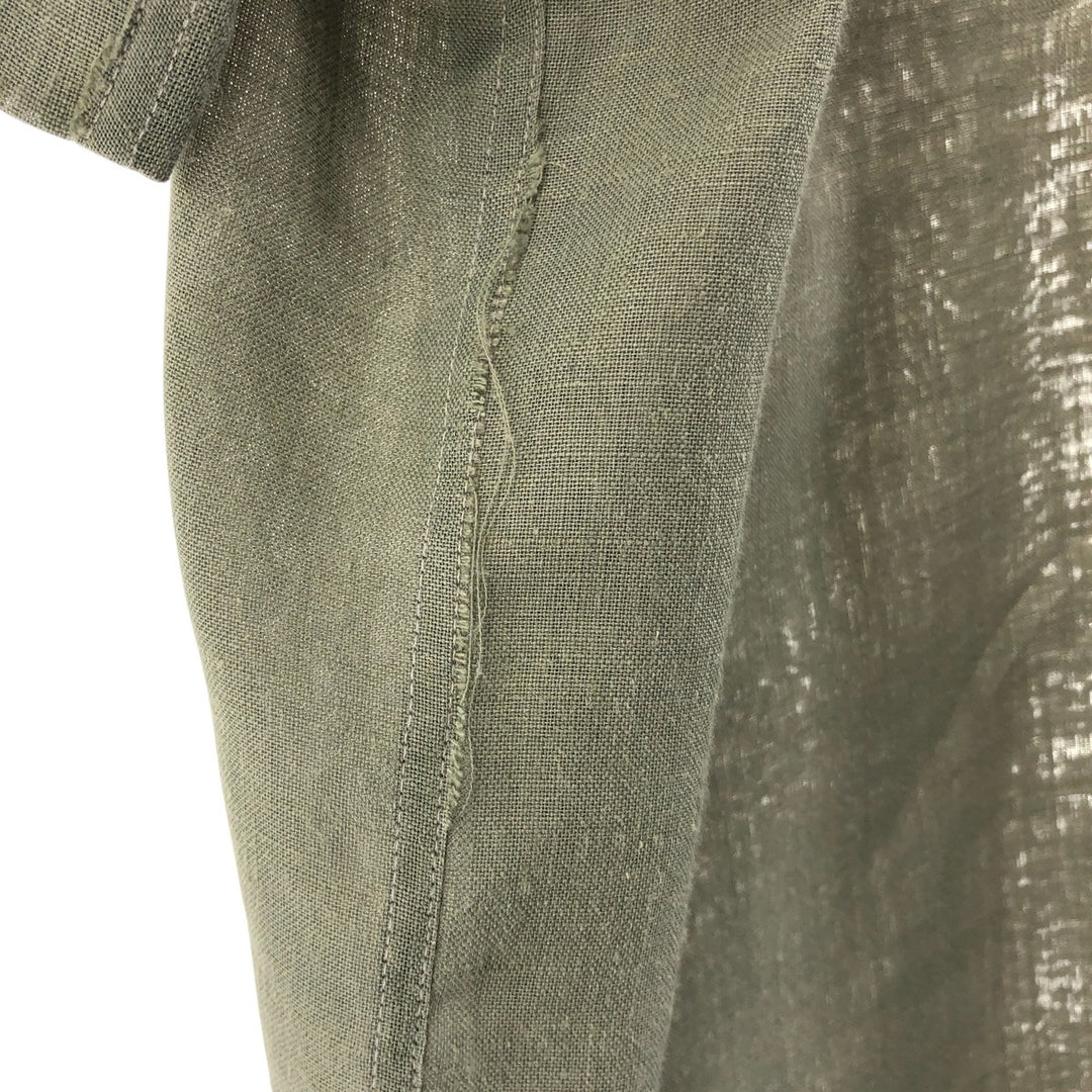 Burberry's LONDON short sleeve linen button-down shirt, men's size L polyester gray type Vintage Second Hand