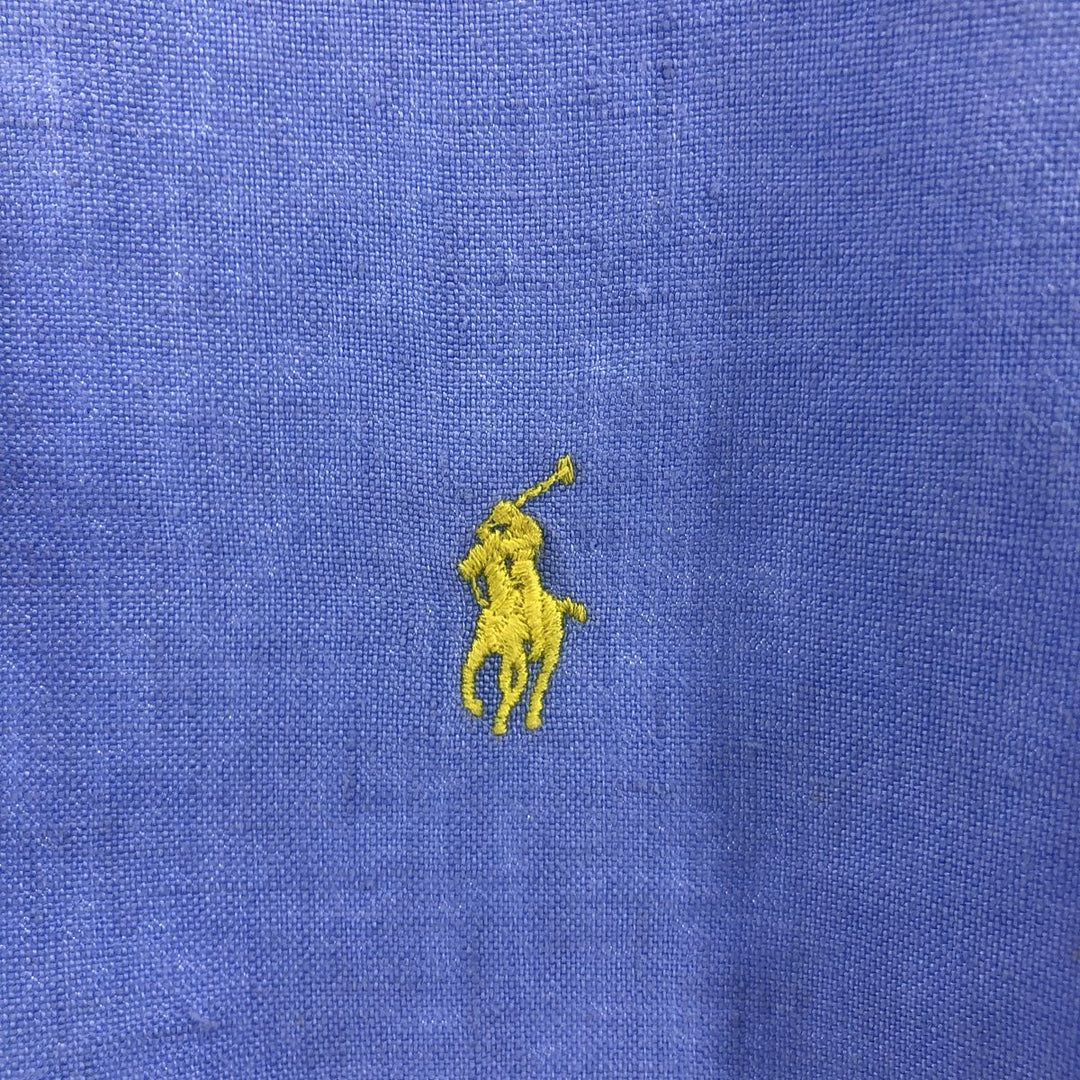 Ralph Lauren Classic Fit short sleeve linen button down shirt, men's size XL linen blue type Vintage Second Hand