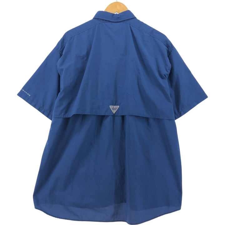 Columbia PFG OMNI-SHADE Button-down Short Sleeve Fishing Shirt, Men's XL cotton blue type Vintage Second Hand