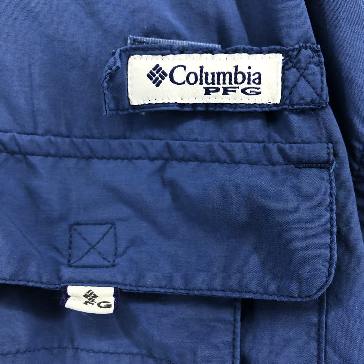 Columbia PFG OMNI-SHADE Button-down Short Sleeve Fishing Shirt, Men's XL cotton blue type Vintage Second Hand