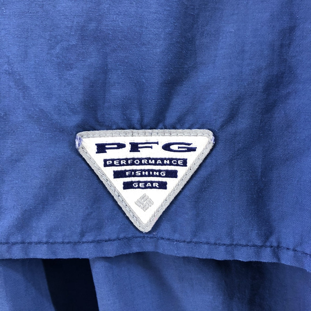 Columbia PFG OMNI-SHADE Button-down Short Sleeve Fishing Shirt, Men's XL cotton blue type Vintage Second Hand
