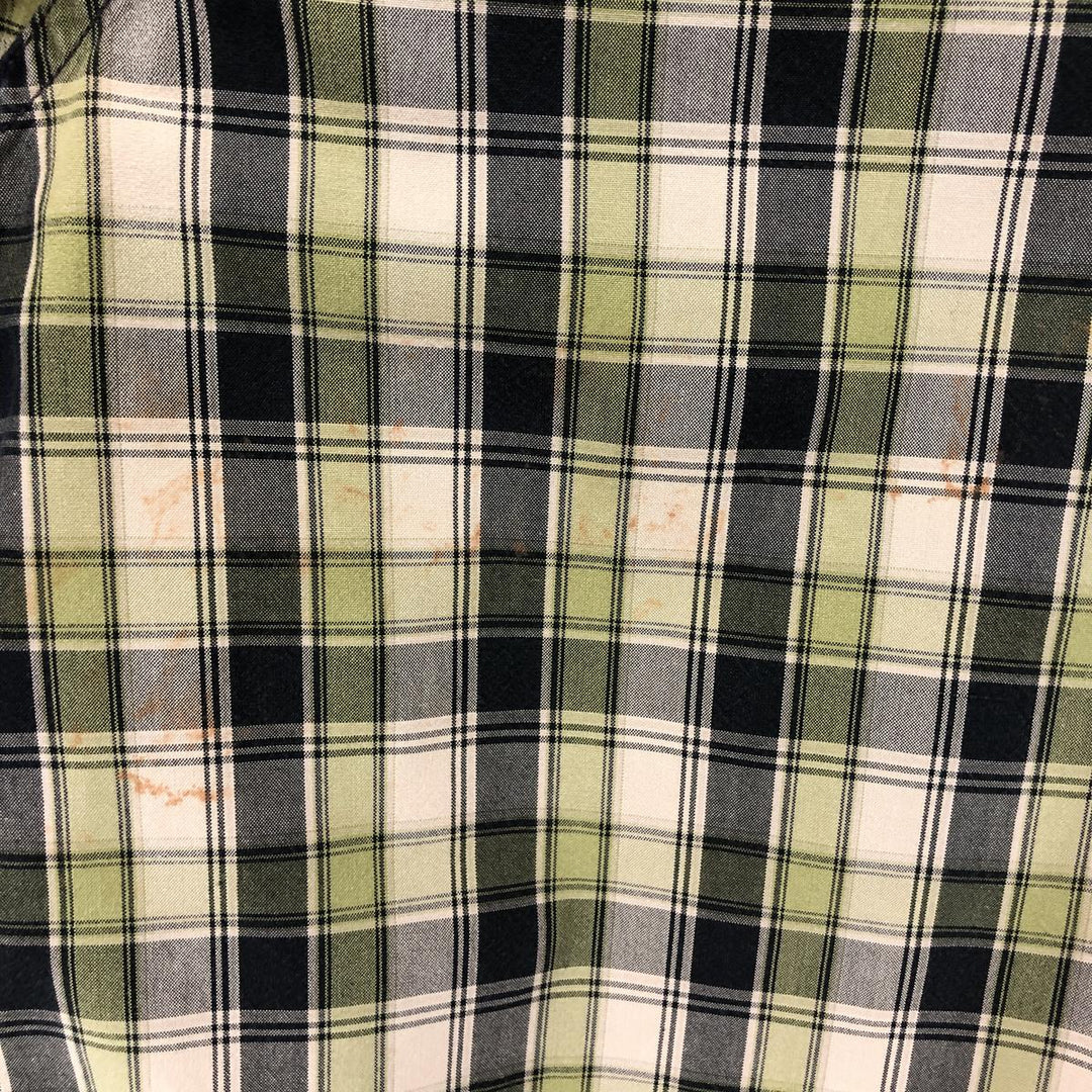 Carhartt Check Pattern Long Sleeve Button-Down Work Shirt, Men's XL cotton Khaki type sage green Vintage Second Hand