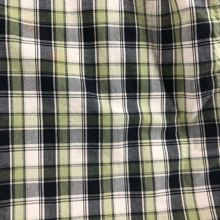 Carhartt Check Pattern Long Sleeve Button-Down Work Shirt, Men's XL cotton Khaki type sage green Vintage Second Hand