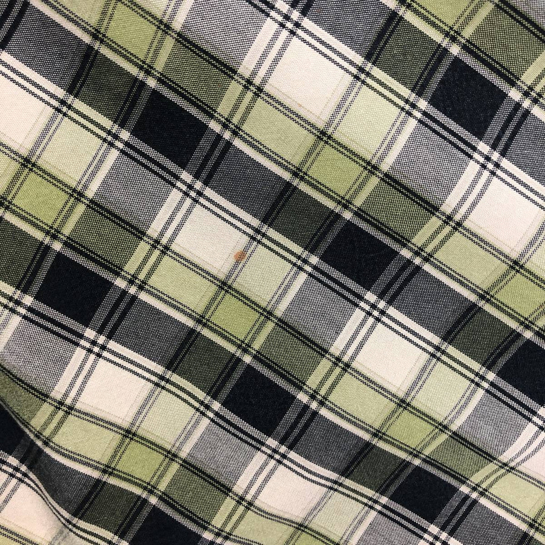Carhartt Check Pattern Long Sleeve Button-Down Work Shirt, Men's XL cotton Khaki type sage green Vintage Second Hand