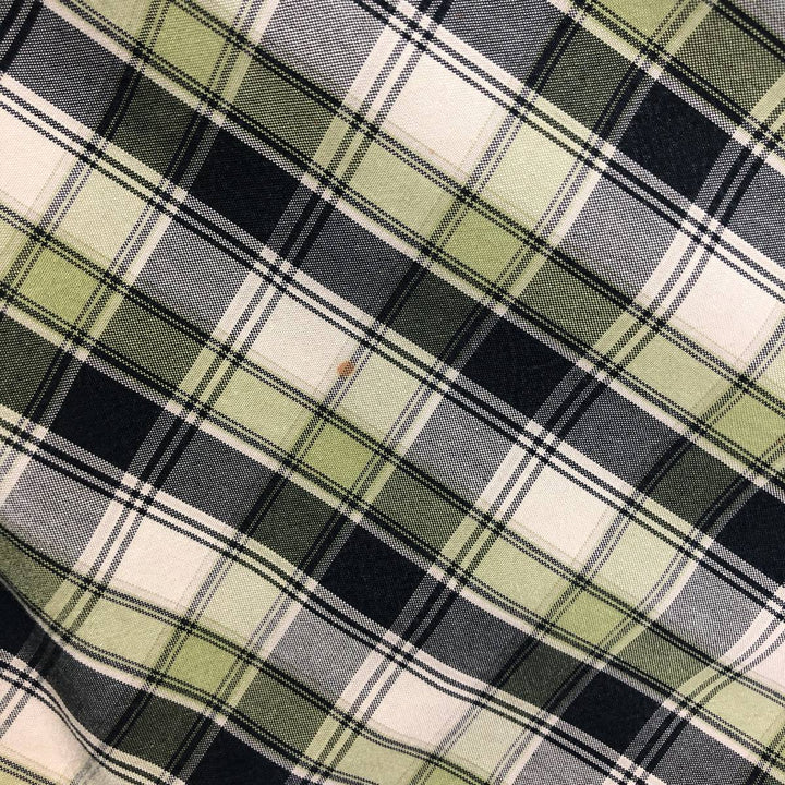 Carhartt Check Pattern Long Sleeve Button-Down Work Shirt, Men's XL cotton Khaki type sage green Vintage Second Hand