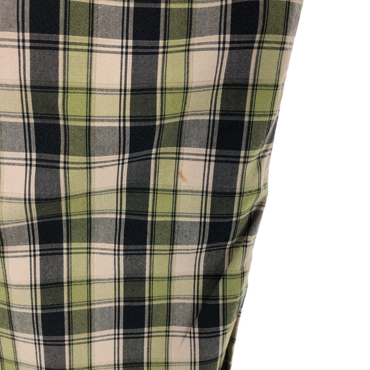 Carhartt Check Pattern Long Sleeve Button-Down Work Shirt, Men's XL cotton Khaki type sage green Vintage Second Hand