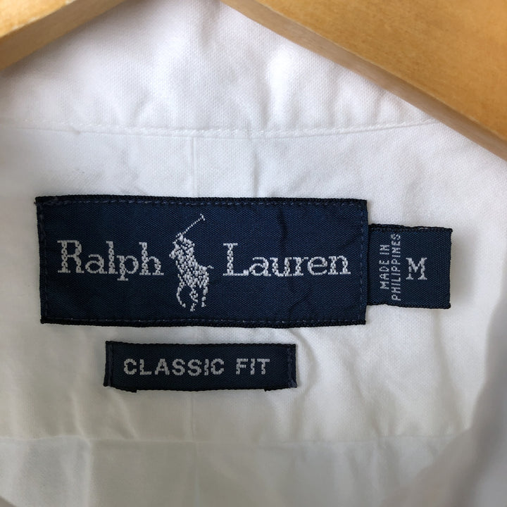 Ralph Lauren Classic Fit short sleeve button down shirt, men's size M cotton white type Vintage Second Hand