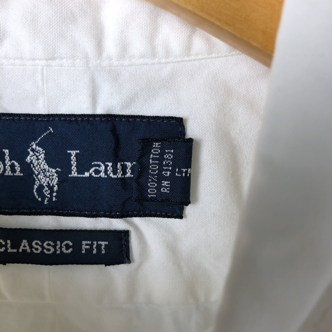 Ralph Lauren Classic Fit short sleeve button down shirt, men's size M cotton white type Vintage Second Hand