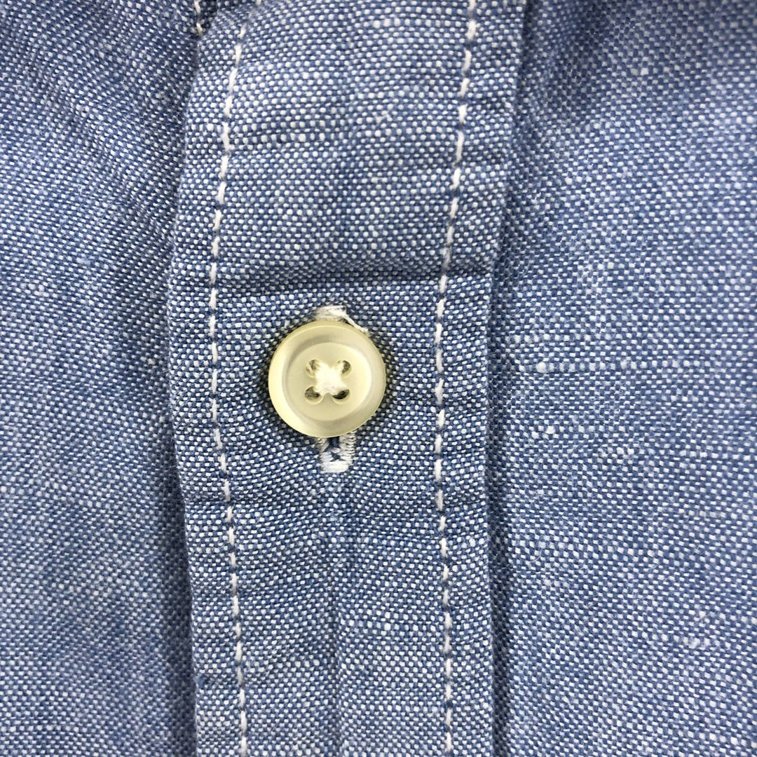 Eddie Bauer Relaxed Fit Short Sleeve Linen Shirt, Men's XL linen blue type Vintage Second Hand