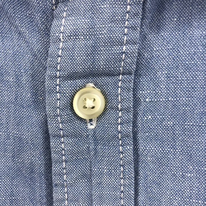 Eddie Bauer Relaxed Fit Short Sleeve Linen Shirt, Men's XL linen blue type Vintage Second Hand