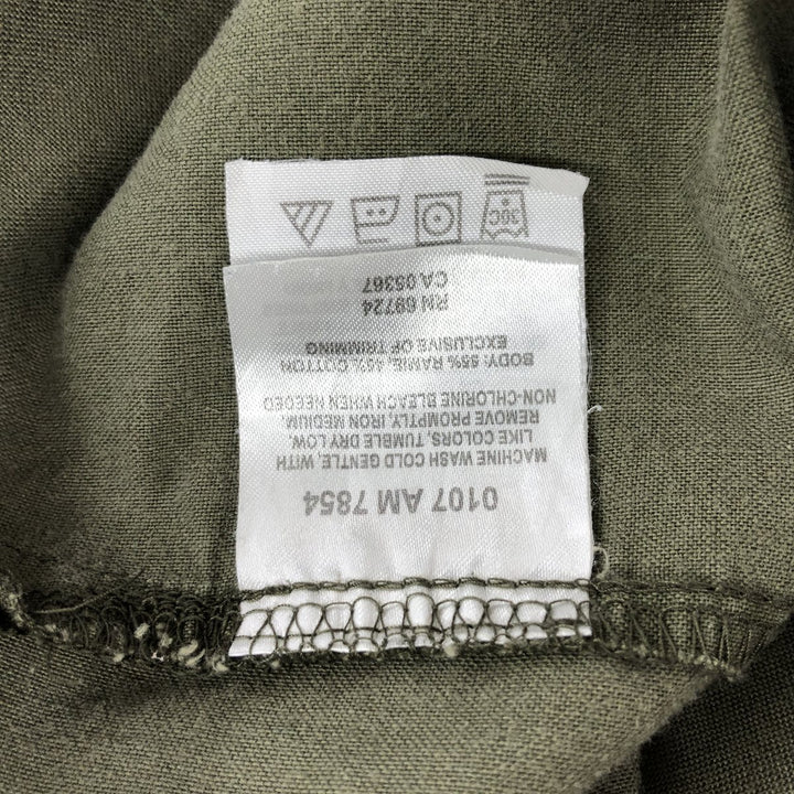 Columbia Short Sleeve Ramie x Cotton Shirt, Box Shirt, Men's XL Size Lamy green type Vintage Second Hand