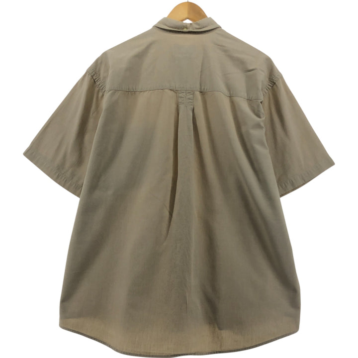 90'S Eddie Bauer short sleeve button down shirt, men's XL size, vintage cotton Beige type Vintage Second Hand