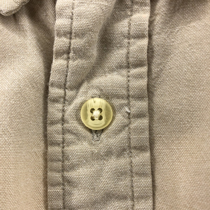 90'S Eddie Bauer short sleeve button down shirt, men's XL size, vintage cotton Beige type Vintage Second Hand