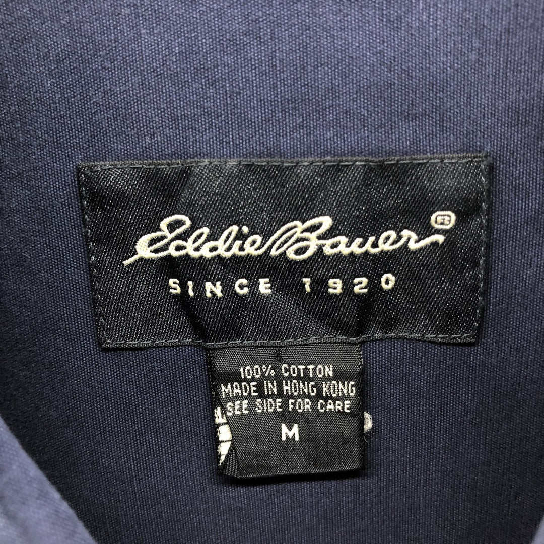 90'S Eddie Bauer short sleeve cotton shirt, men's size M, vintage cotton navy blue type Vintage Second Hand