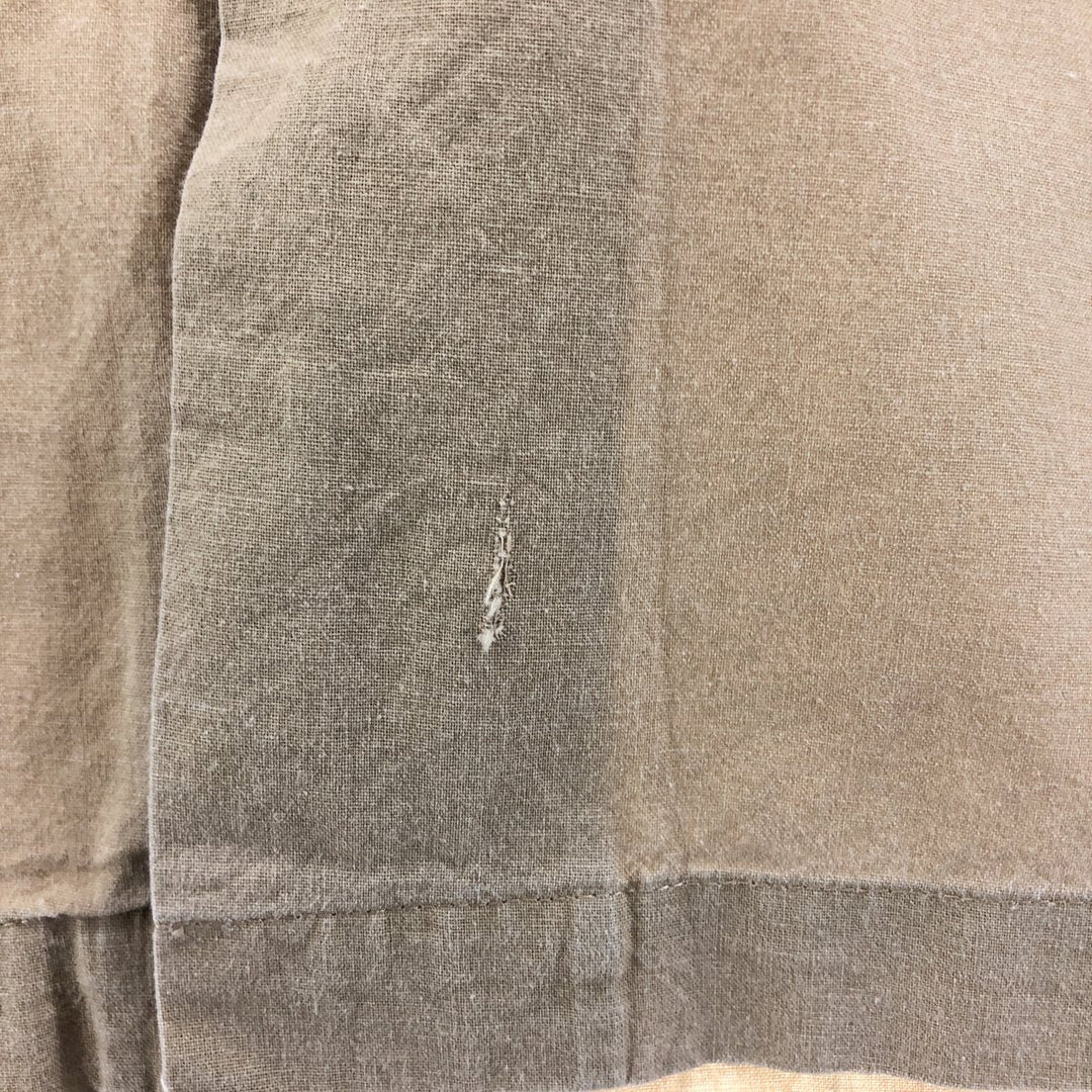 LLBean Short Sleeve Open Collar Cotton Shirt Box Shirt Men's Size L cotton Beige type Vintage Second Hand