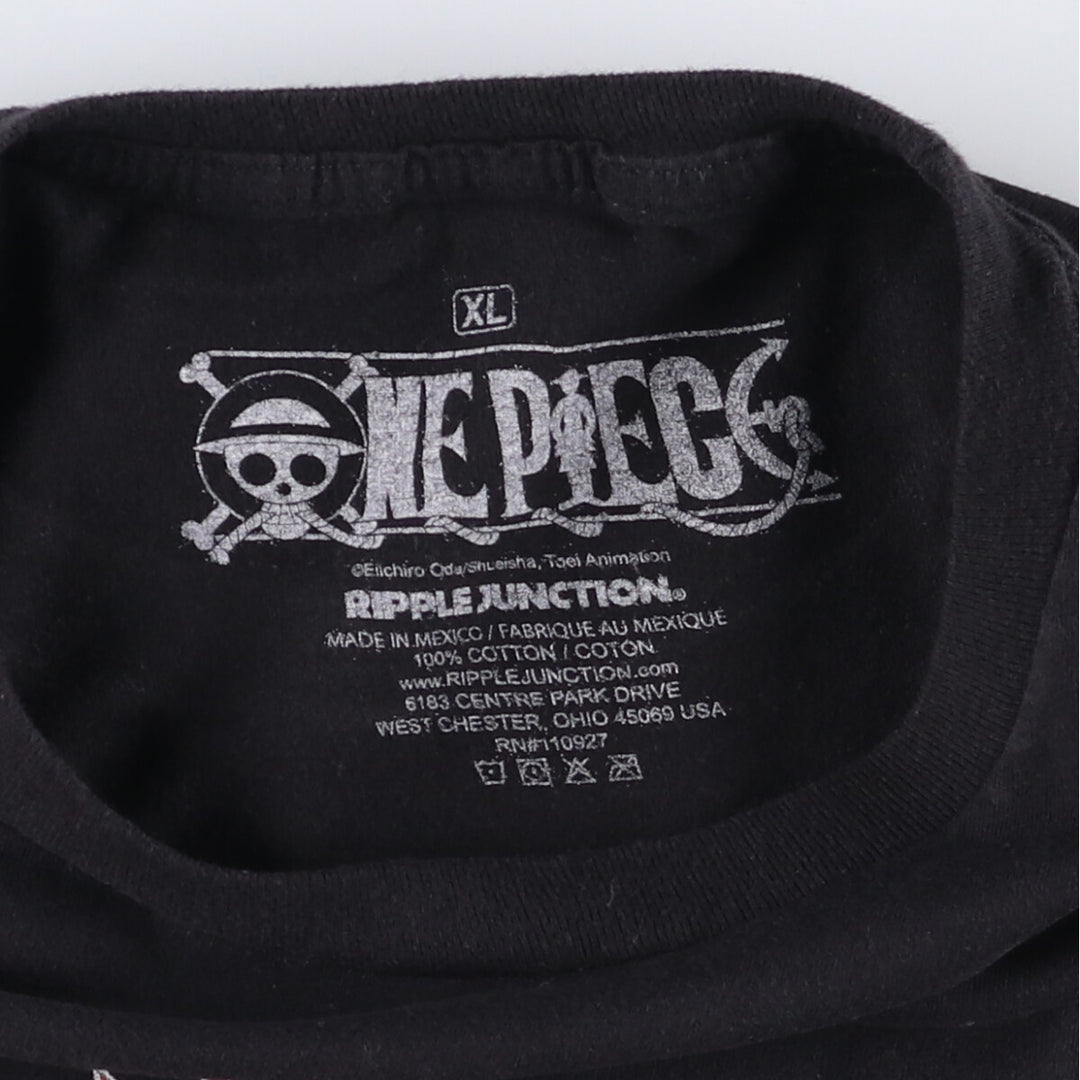 Ripple Junction ONE PIECE Monkey D Luffy Anime Character Print T-Shirt Men's XL cotton black type Vintage Second Hand