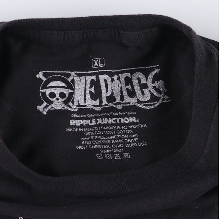 Ripple Junction ONE PIECE Monkey D Luffy Anime Character Print T-Shirt Men's XL cotton black type Vintage Second Hand
