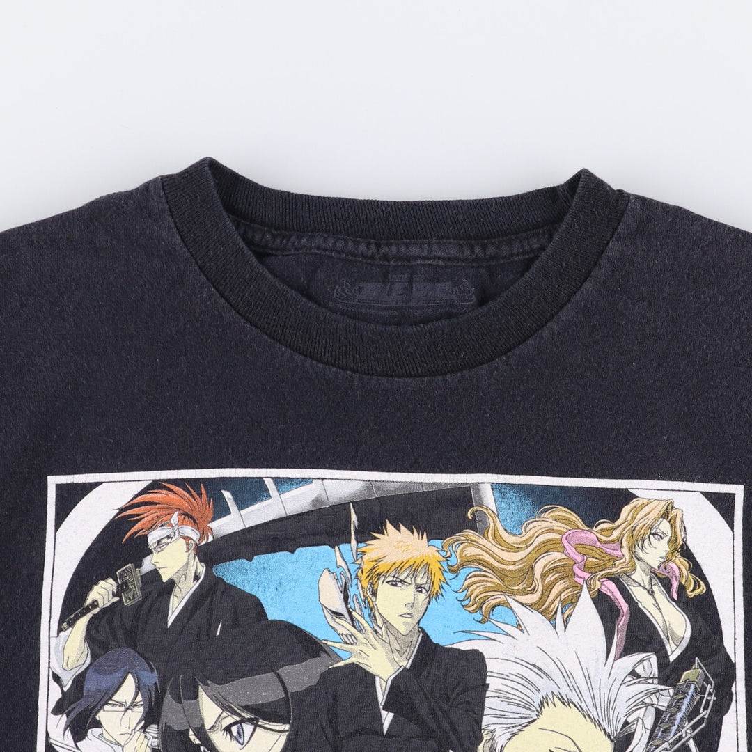 Ripple Junction RIPPLE JUNCTION BLEACH Anime Character Print T-shirt Men's M size cotton black type Vintage Second Hand