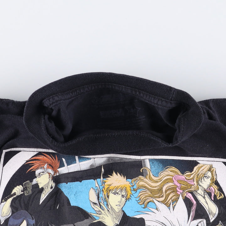 Ripple Junction RIPPLE JUNCTION BLEACH Anime Character Print T-shirt Men's M size cotton black type Vintage Second Hand