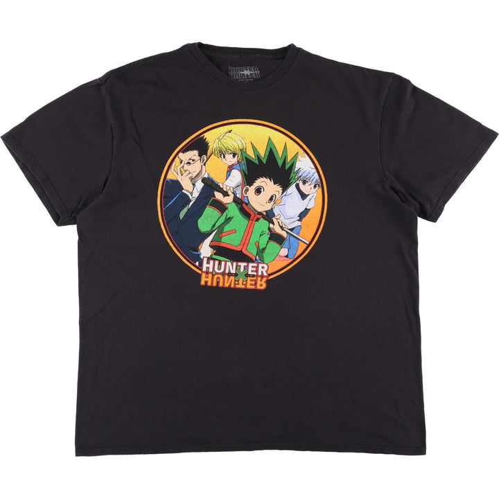 HUNTER HUNTAR Hunter x Hunter Anime Character Print T-shirt Men's XL size cotton black type Vintage Second Hand