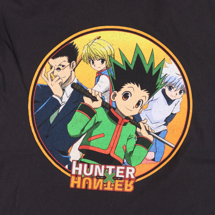 HUNTER HUNTAR Hunter x Hunter Anime Character Print T-shirt Men's XL size cotton black type Vintage Second Hand