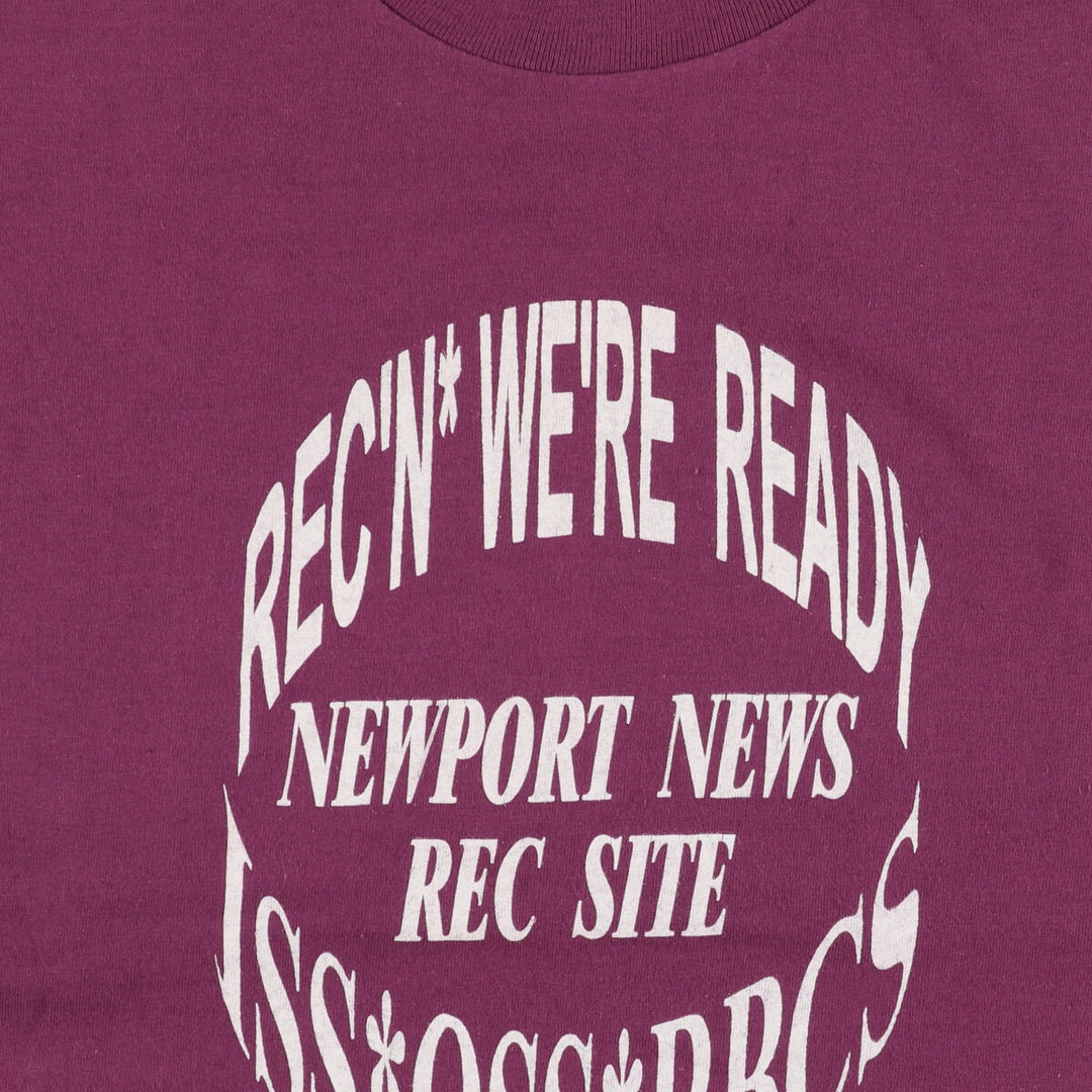 90'S Anvil Printed T-shirt, Made in USA, Men's L size, Vintage cotton wine-red Vintage Second Hand