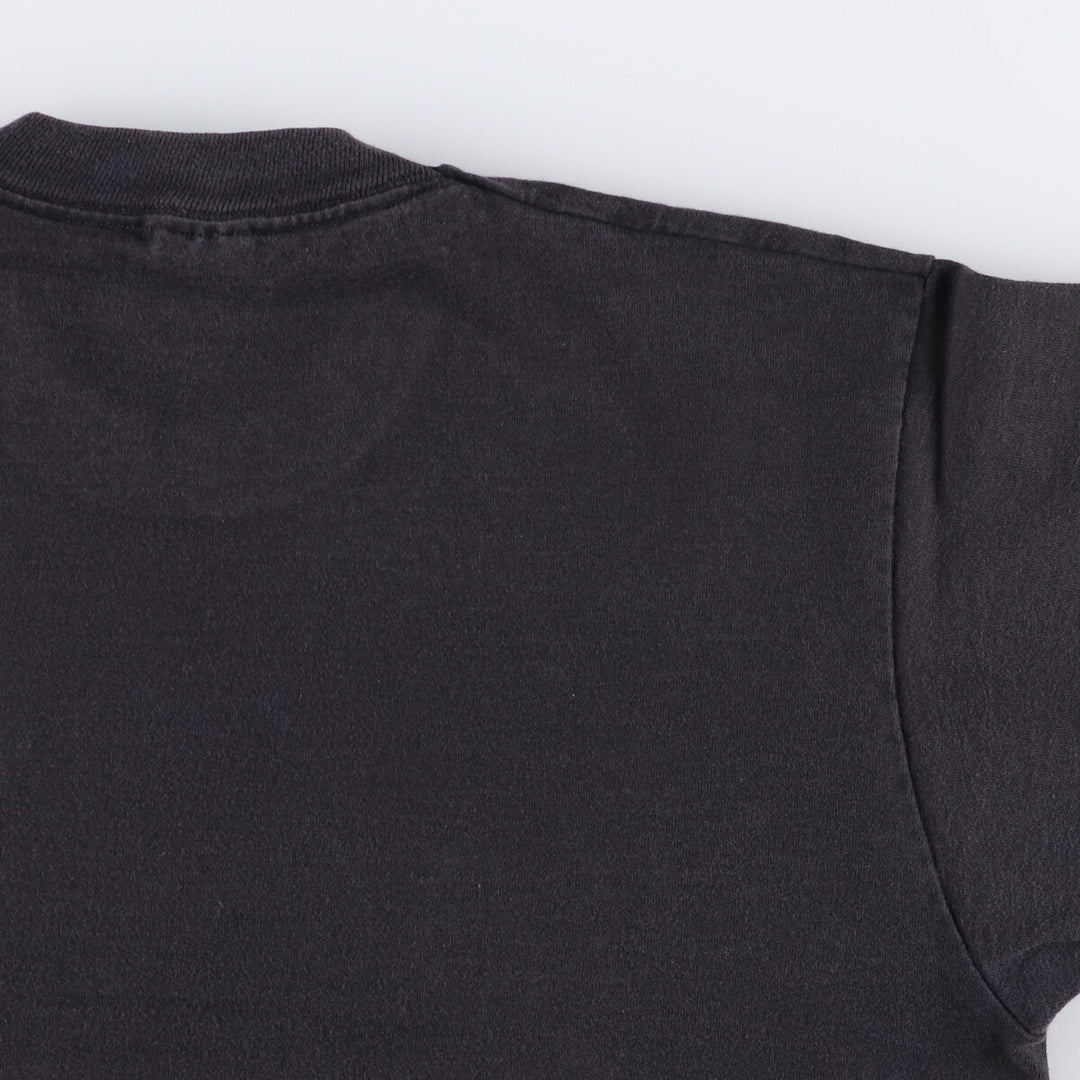 90'S Fruit of the Loom printed T-shirt, made in the USA, men's size L, vintage cotton black type Vintage Second Hand