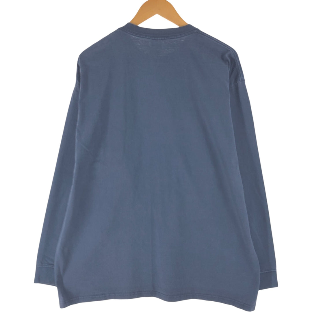 Carhartt Plain Pocket Long T-Shirt, Men's XL Size cotton navy blue type Vintage Second Hand
