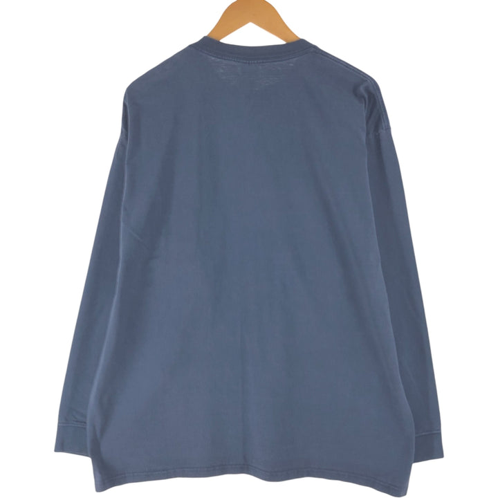 Carhartt Plain Pocket Long T-Shirt, Men's XL Size cotton navy blue type Vintage Second Hand