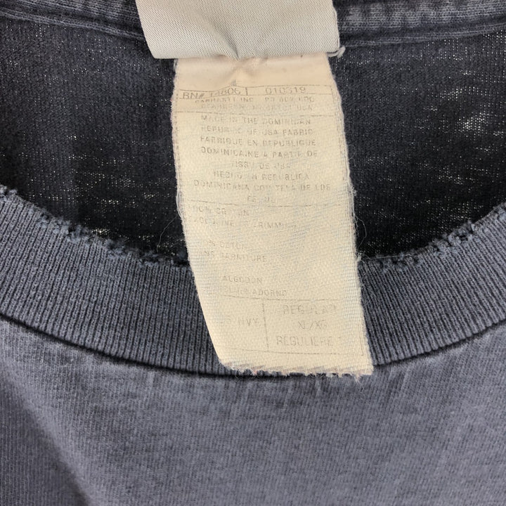Carhartt Plain Pocket Long T-Shirt, Men's XL Size cotton navy blue type Vintage Second Hand
