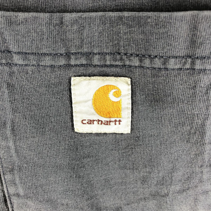 Carhartt Plain Pocket Long T-Shirt, Men's XL Size cotton navy blue type Vintage Second Hand