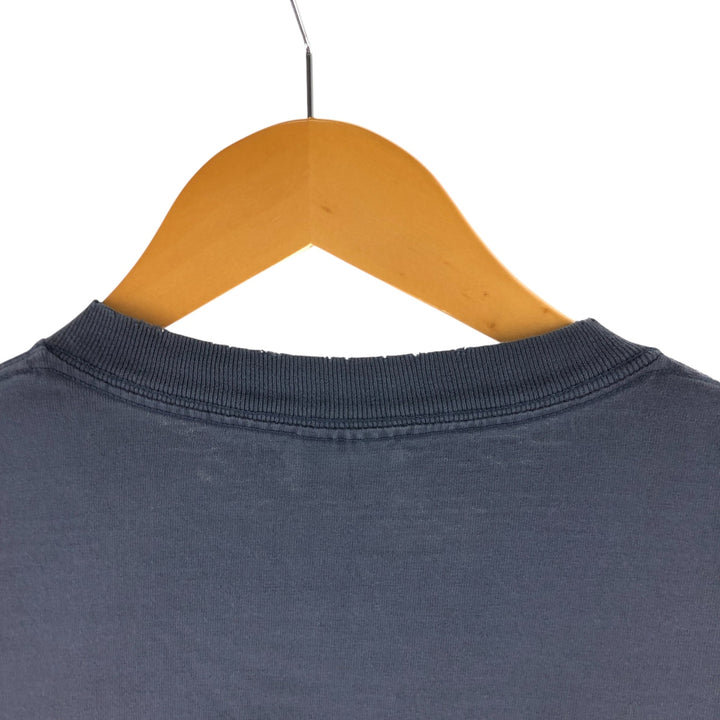 Carhartt Plain Pocket Long T-Shirt, Men's XL Size cotton navy blue type Vintage Second Hand