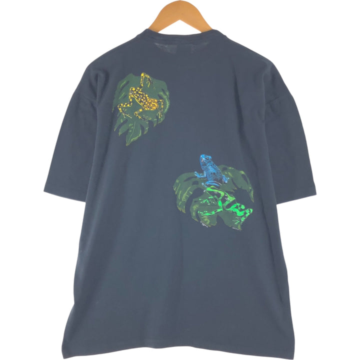 Vintage 90'S Harlequin Animal Pattern Frog Pattern Animal T-Shirt, Men's Size XL cotton black type Vintage Second Hand