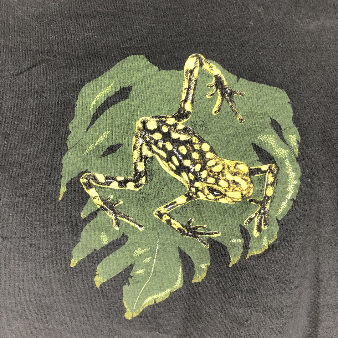 Vintage 90'S Harlequin Animal Pattern Frog Pattern Animal T-Shirt, Men's Size XL cotton black type Vintage Second Hand