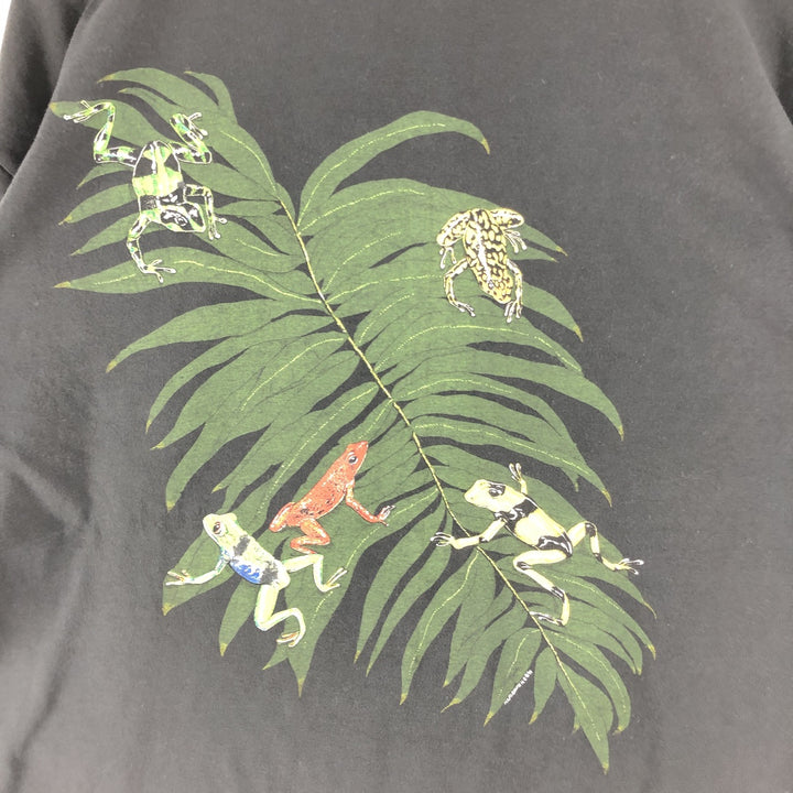 Vintage 90'S Harlequin Animal Pattern Frog Pattern Animal T-Shirt, Men's Size XL cotton black type Vintage Second Hand