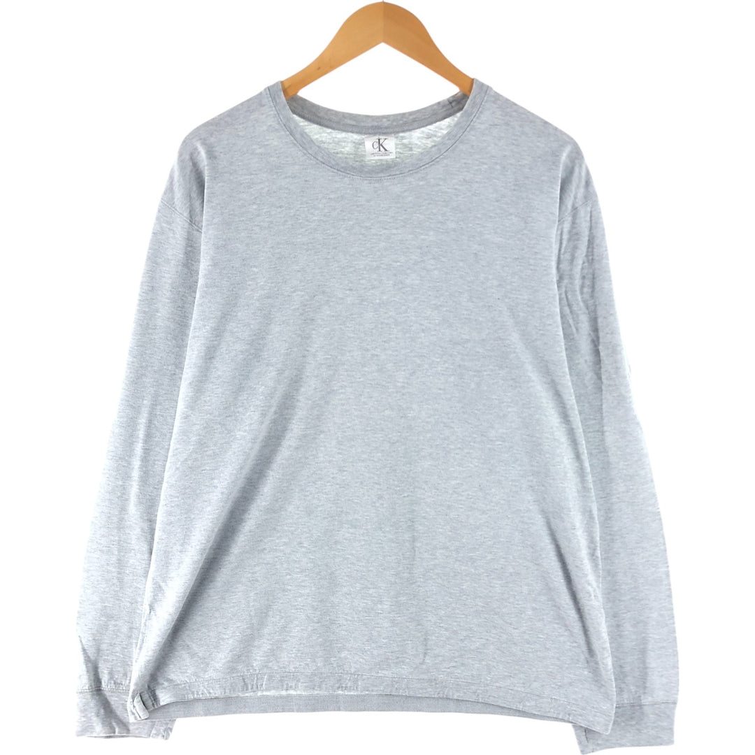 Calvin Klein long-sleeved T-shirt, men's size L cotton gray type Vintage Second Hand