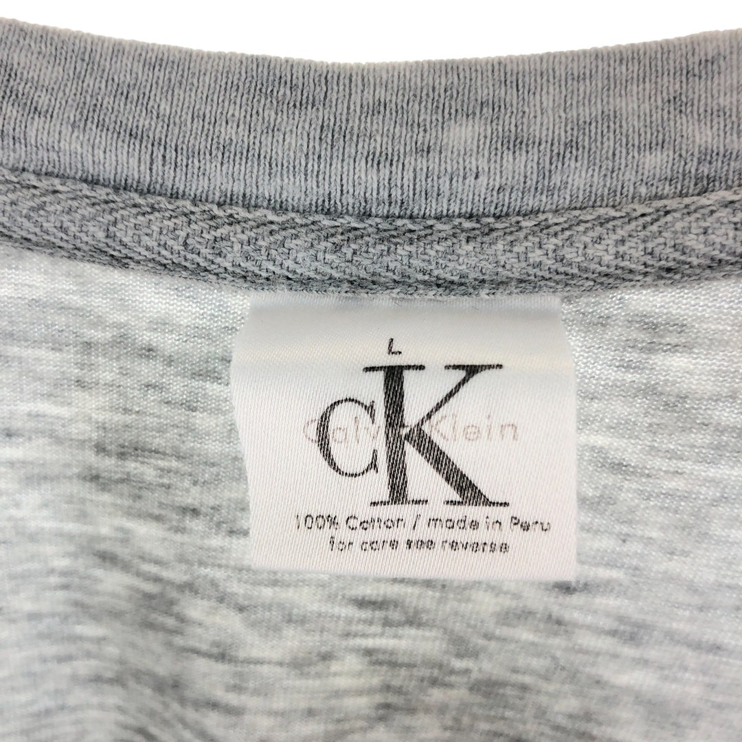 Calvin Klein long-sleeved T-shirt, men's size L cotton gray type Vintage Second Hand