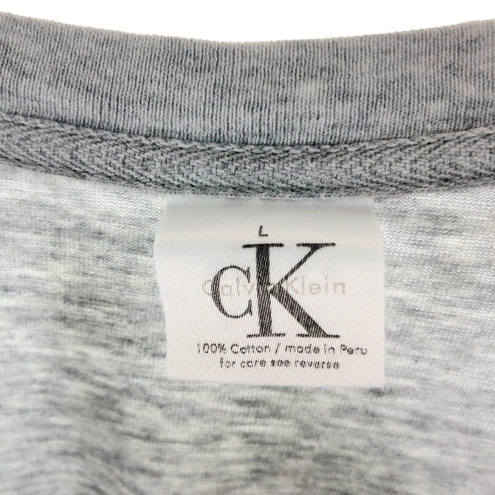 Calvin Klein long-sleeved T-shirt, men's size L cotton gray type Vintage Second Hand