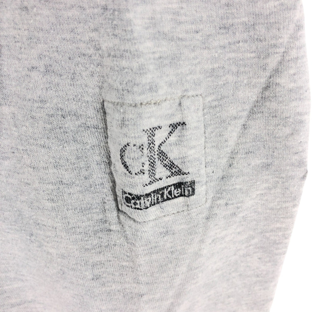 Calvin Klein long-sleeved T-shirt, men's size L cotton gray type Vintage Second Hand