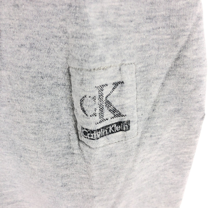 Calvin Klein long-sleeved T-shirt, men's size L cotton gray type Vintage Second Hand