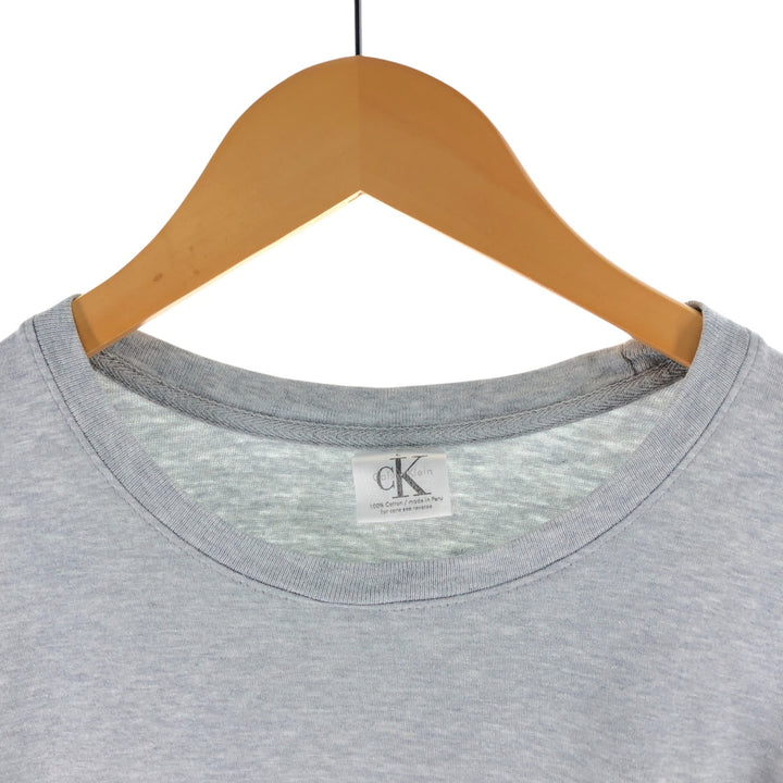 Calvin Klein long-sleeved T-shirt, men's size L cotton gray type Vintage Second Hand